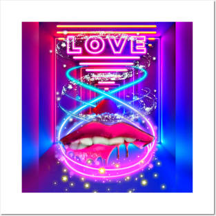 Love Lit Lips Posters and Art